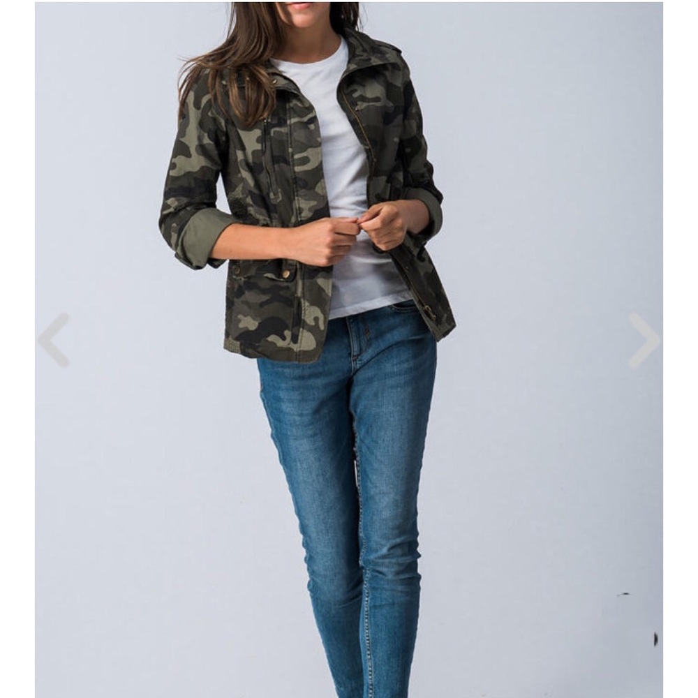 CAMO ARMY JACKET with Pockets Zipper & Snaps NEW - Picture 6 of 8